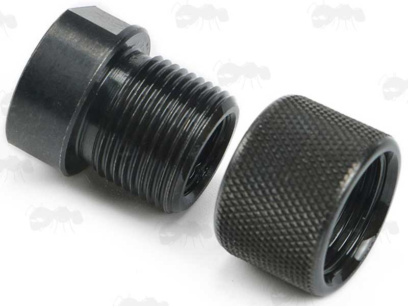 M9 x .75 to 1/2-28 American Thread Silencer Adapter with Thread Guard