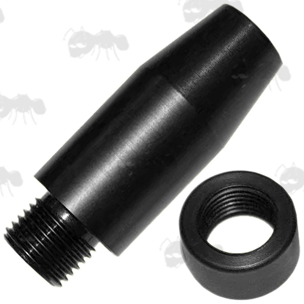 Black Anodised Alloy Threaded Muzzle Silencer Adapter for Crosman 2240 1377 1322 Air Pistols