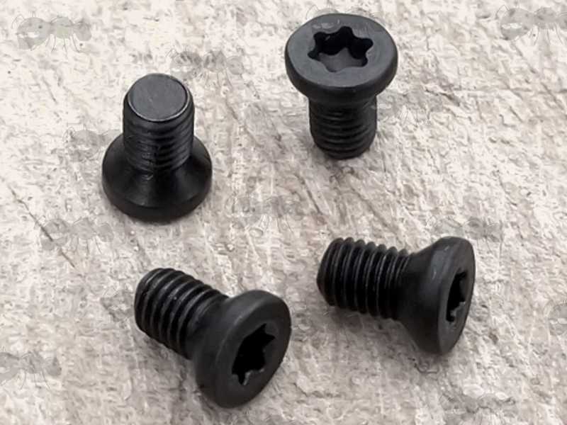 Pack of Four 6-48 Replacement Scope Rail / Mount Screws with Countersunk T10 Heads
