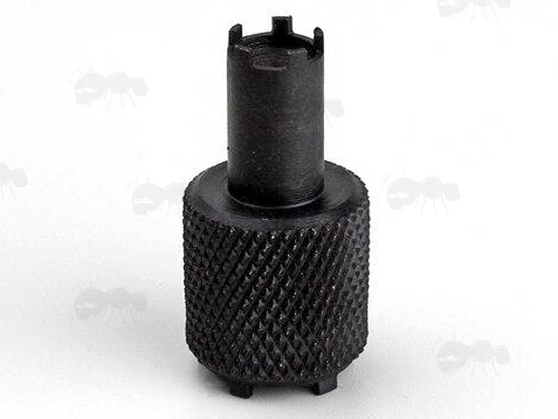 AR-15 Front Sight Adjustment Tool with Stubby Knurled Grip Section