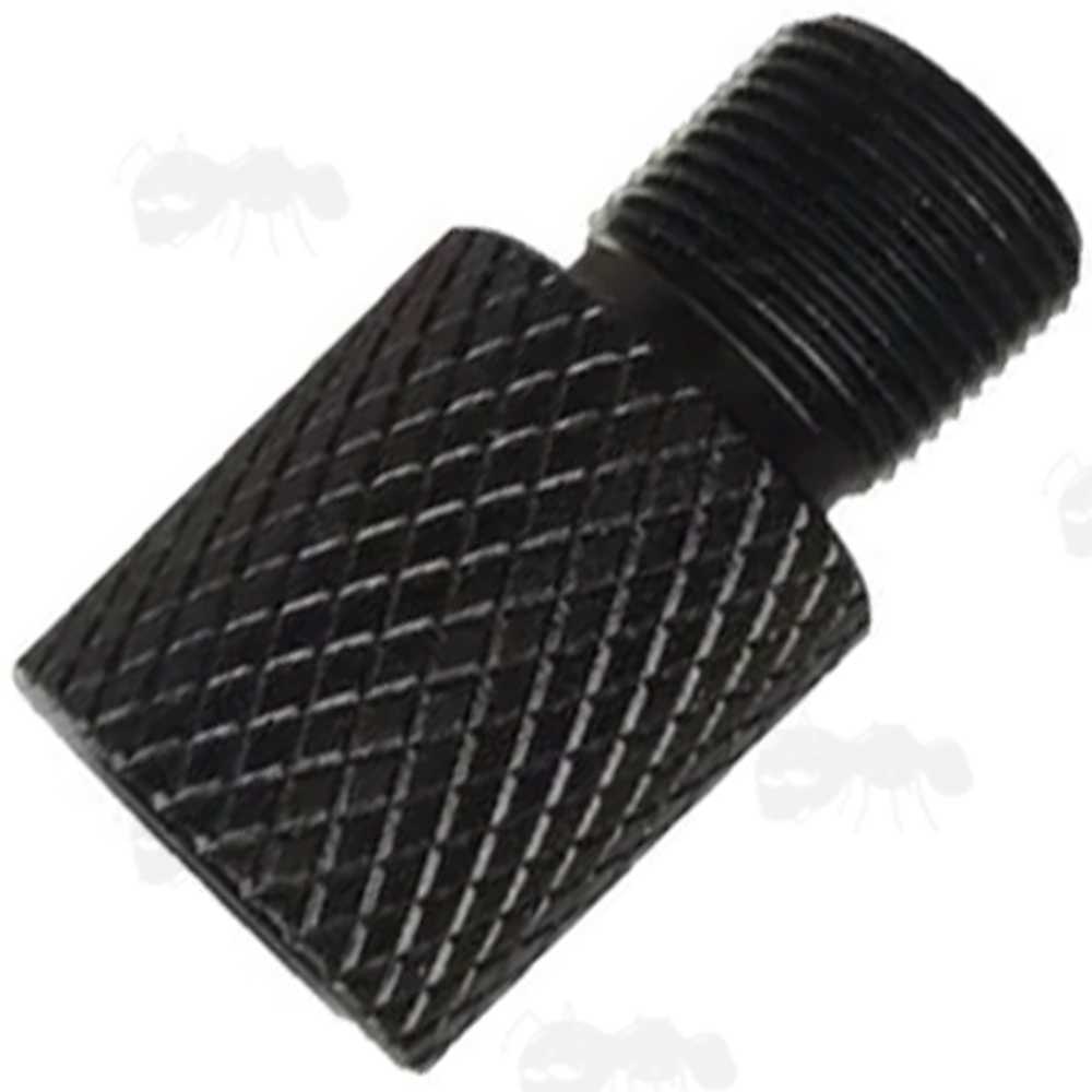 Black Anodised Alloy 1/2x20 TPI To M14x1 Left Hand Thread Muzzle Adapter