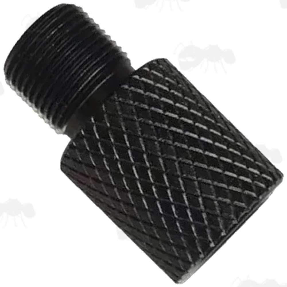 Black Anodised Alloy 1/2x28 TPI To M14x1 Left Hand Thread Muzzle Adapter