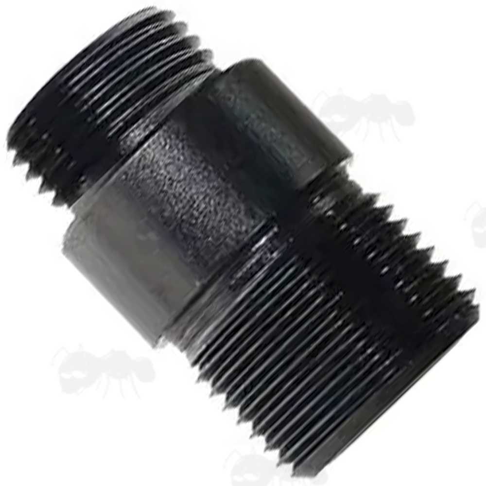 Black Anodised 6061 T6 Aircraft Grade Alloy M12x1 Left Hand Male Thread To M14x1 Left Hand Male Thread Muzzle Adapter