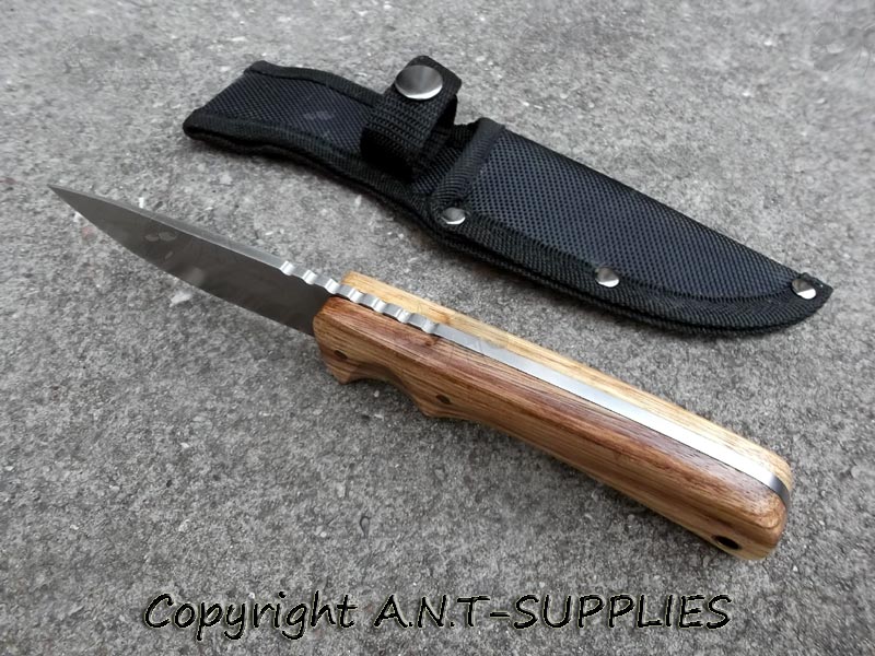 Anglo Arms Zebrawood Bushcraft Knife Camping Fixed Blade Knife