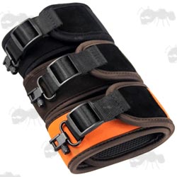 Black, Brown and Hi-Vis Orange Canvas Hunters Slings with Rubberised Padding and Sewn-In Black QD Swivels