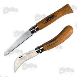 Opinel No.12 Saw Folding Saw and No.8 LC Curved Blade Pruning Knife