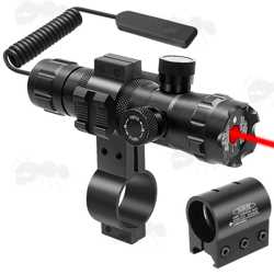Adjustable Red Laser Gun Sight with Remote Tailcap, Figure of Eight Scope Tube Mount and Weaver / Picatinny Rail Mount