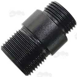 Black Anodised 6061 T6 Aircraft Grade Alloy M12x1 Male Thread To M14x1 Left Hand Male Thread Muzzle Adapter