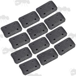 Set of Twelve Black Textured M-Lok Style Handguard Covers