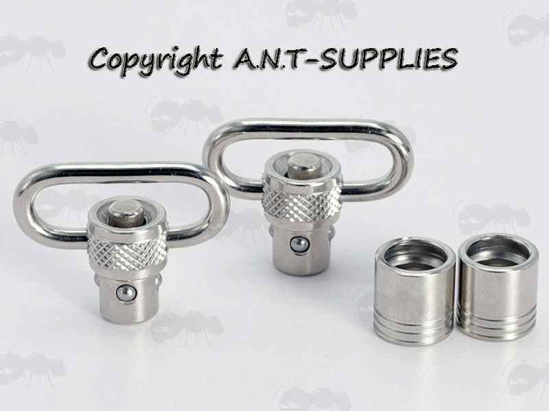 Push Button Release Socket 25mm Sling Swivels in Silver Anodised Finish