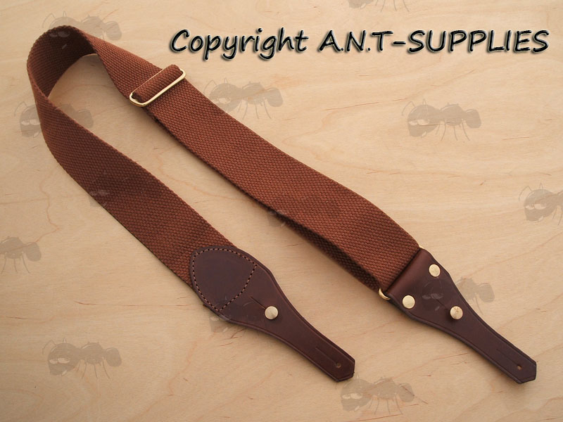 Deluxe Bisley Brown Canvas and Leather Gun Sling
