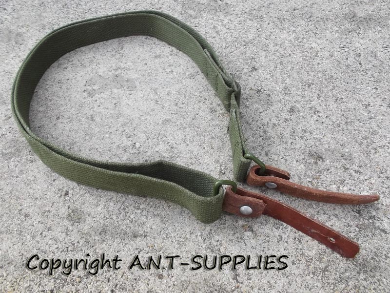 Dark Green SKS Rifle Sling with Leather Tabs