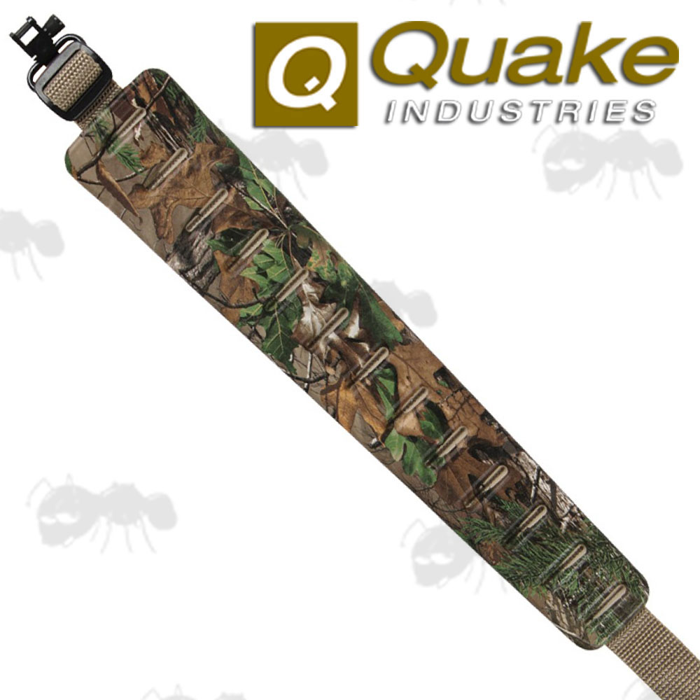 Quake RealTree Xtra Green Camouflage Claw Rifle Sling with QD Swivels
