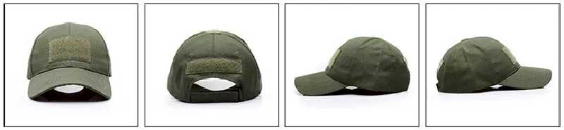 All Side View of The All Green Baseball Cap with Negative Velcro Patch Holder