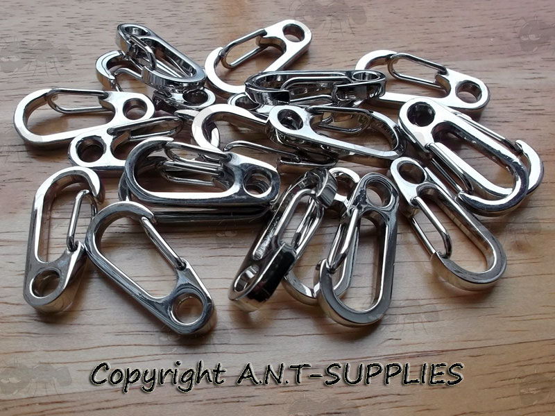 One Dozen Silver Metal Snap Clips for Paracord Lanyard