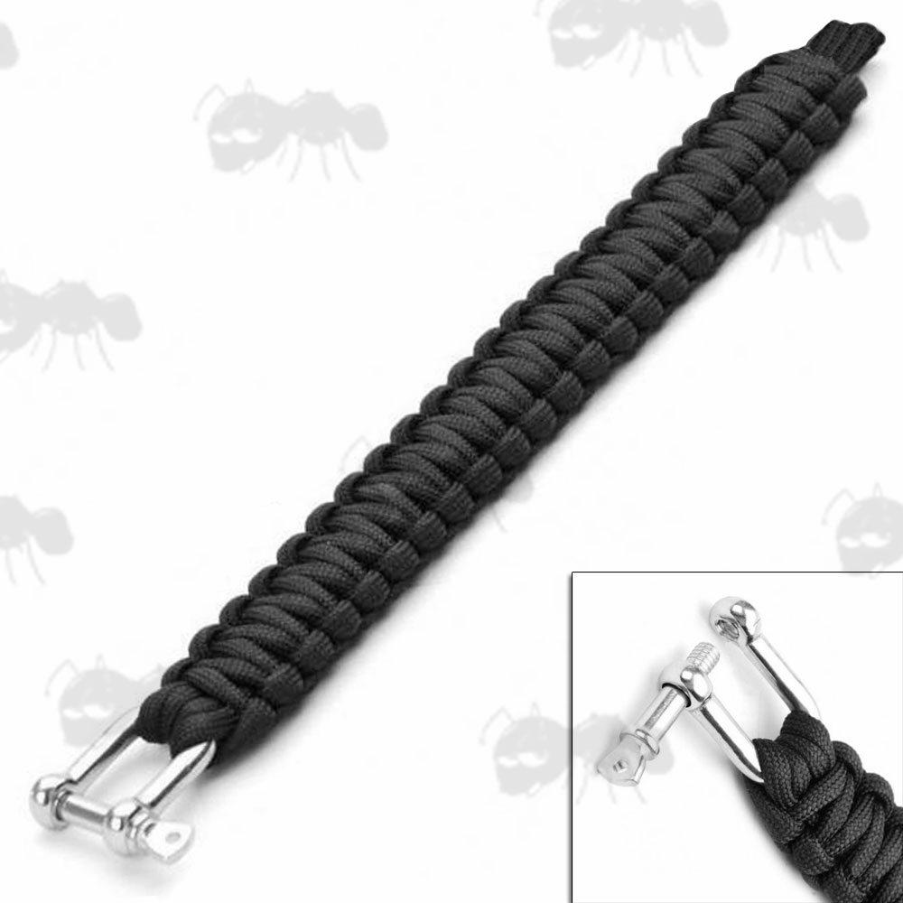 Paracord Survival Bracelet With Stainless Steel Shackles UK