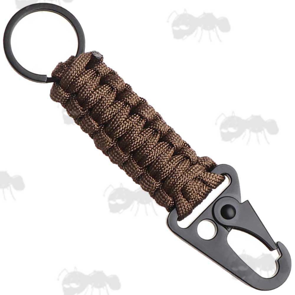 Brown Paracord Keychain Paracord Keychain With Quick Fit HK Style Clip