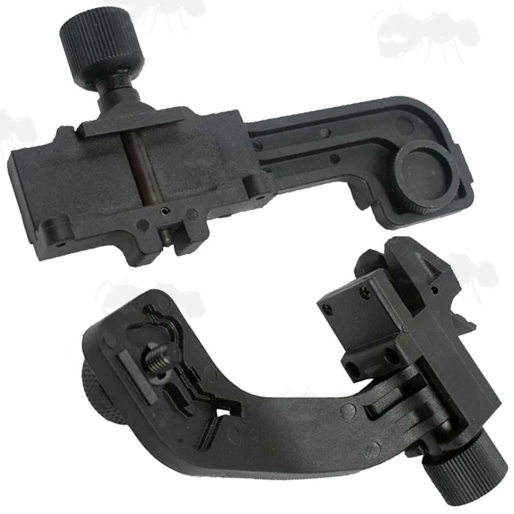 Black Polymer Rail Mount and Helmet Mount Adapter for PVS-14 Style Night Vision Monoculars