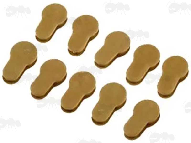 Set of Ten Soft Tan Colour Covers for Keymod Style Handguards