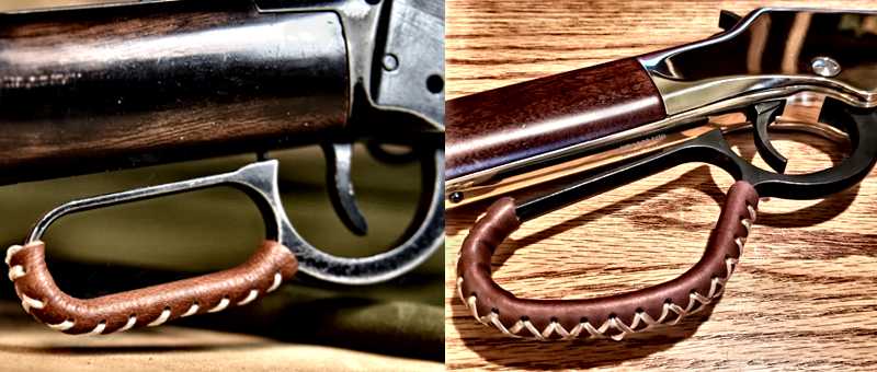 Black Suede Leather Wrap Kit for Standard Length Levers on Lever Action Rifles