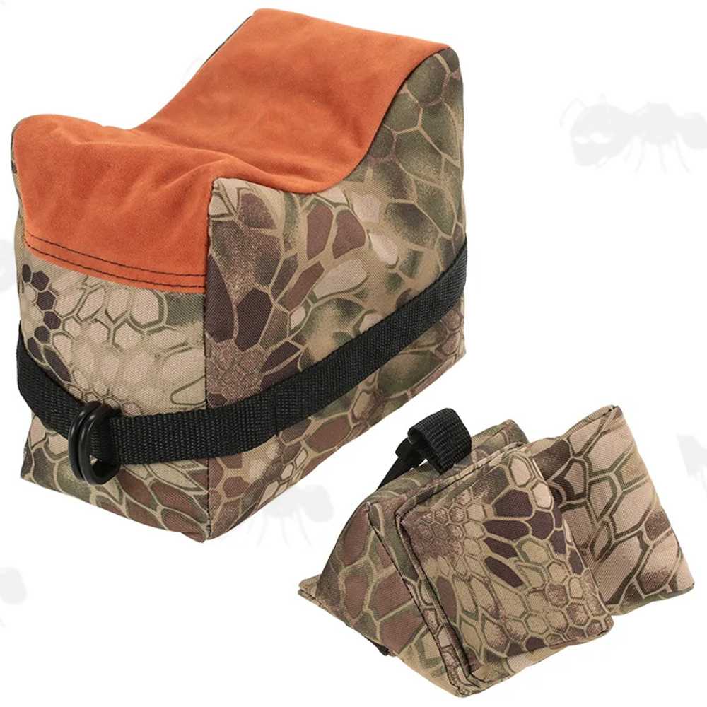 Reptile Camouflage Polyester Canvas Front and Rear Combo Gun Rest Shooting Bags