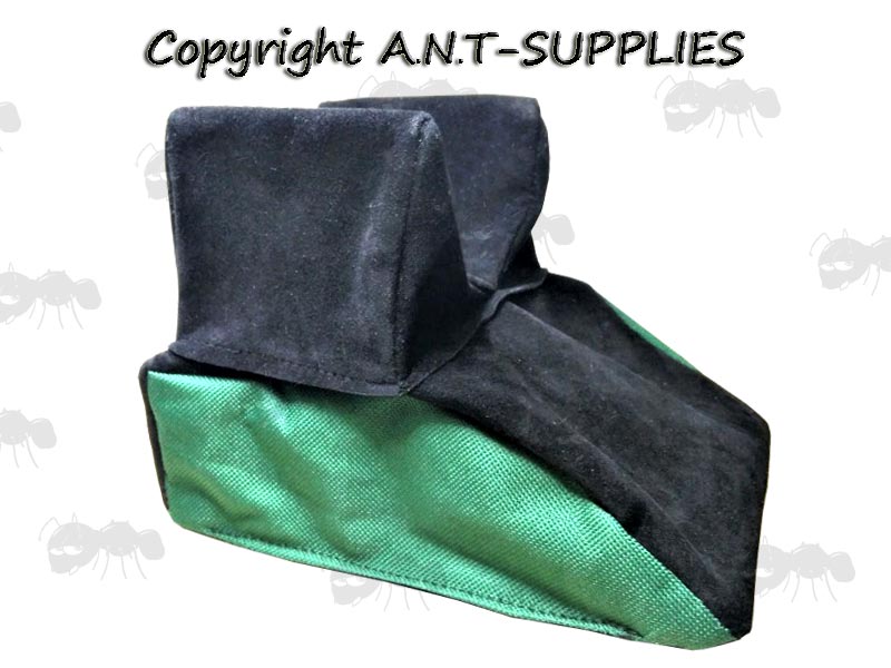 Green Polyester Canvas and Black Suede Little Wedge Shooting Bag Rest