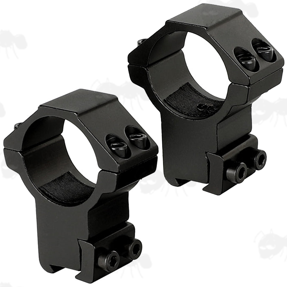 Rambo High-Profile Double Clamped 30mm Scope Rings for Dovetail Rails