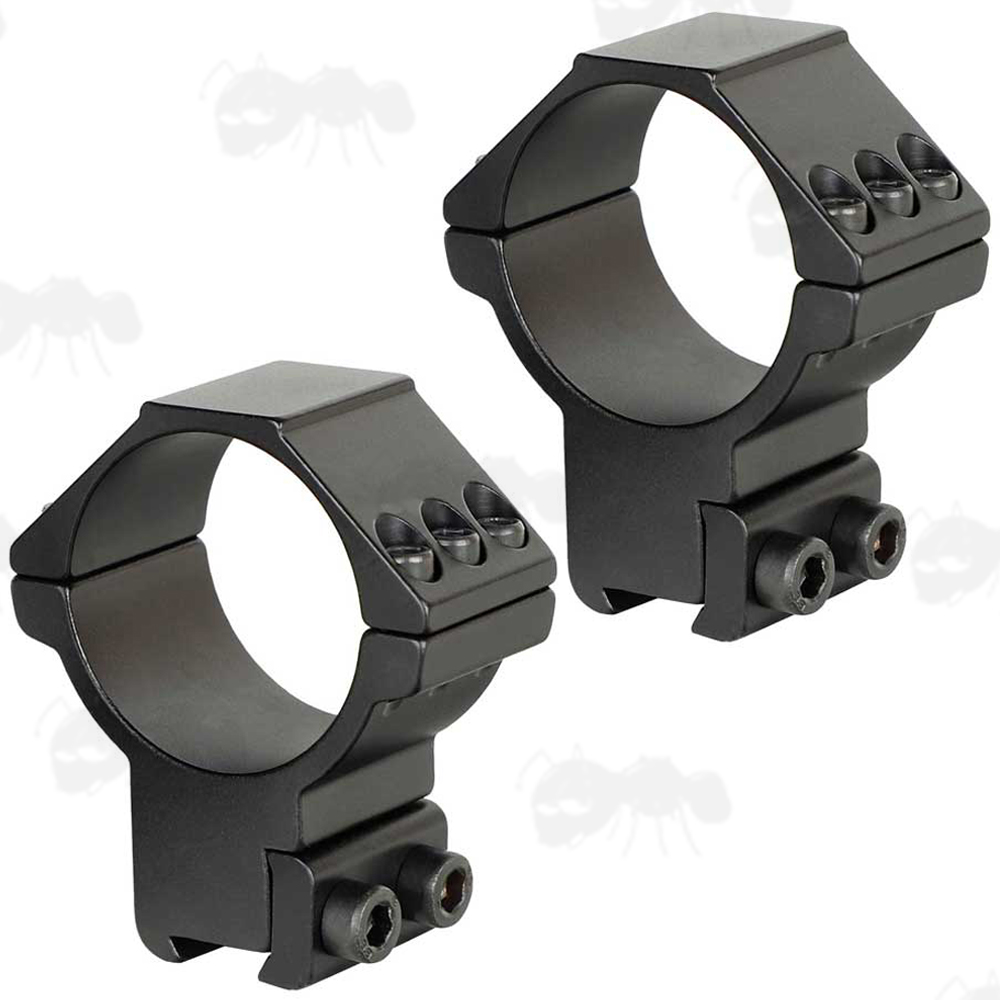 Rambo High-Profile Double Clamped 35mm Scope Rings for Dovetail Rails
