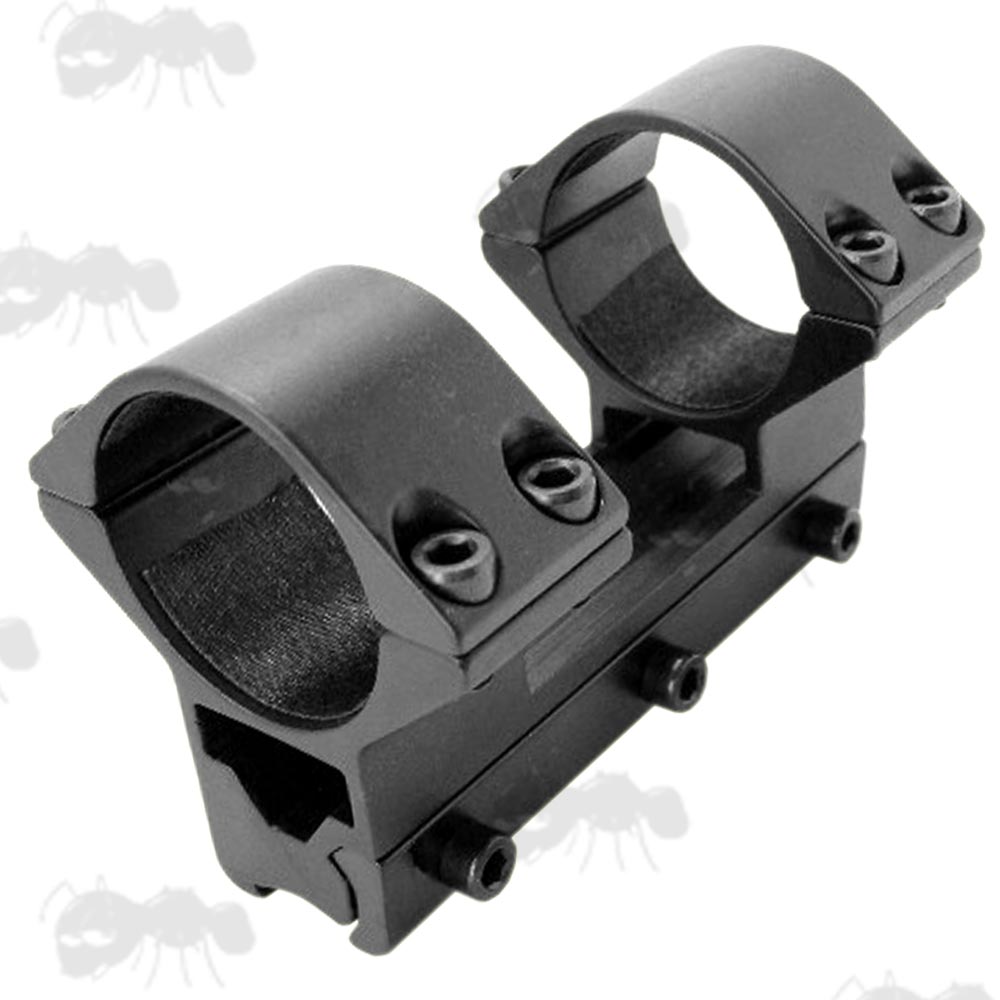 Short Base, One Piece, High-Profile See-Thru 30mm Scope Ring Mounts for Dovetail Rails