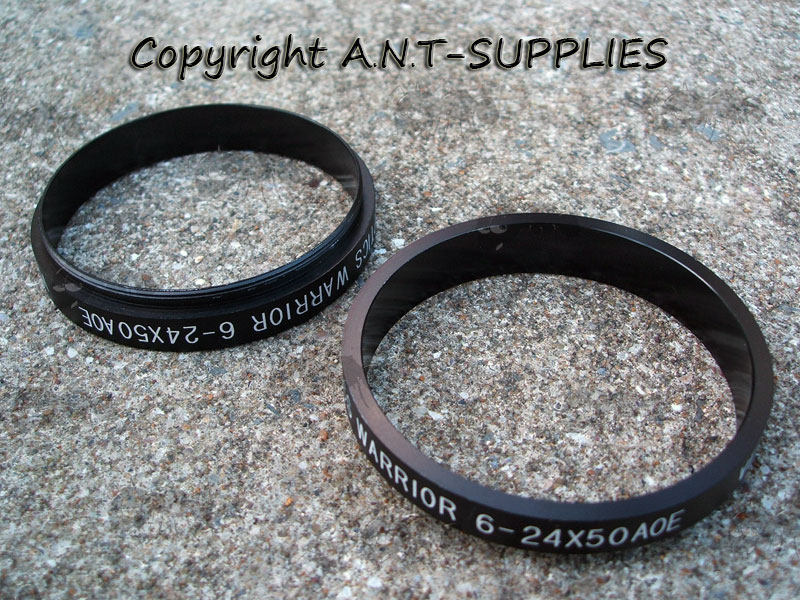 Two Vector Optics 6-24x50 AOE Warrior Scope End Rings