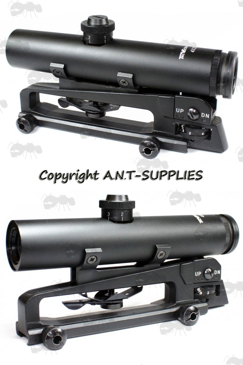 AR-15 Carry Handle 4x20 Scope Mounted on Carry Handle