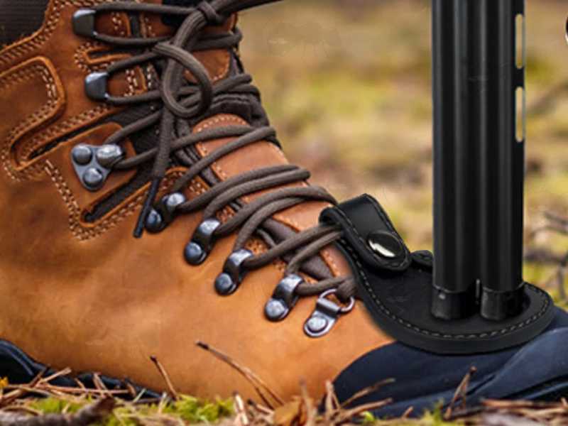 AnTac Black Leather Barrel Rest Toe Protector with Black Stitching Fitted to a Leather Boot