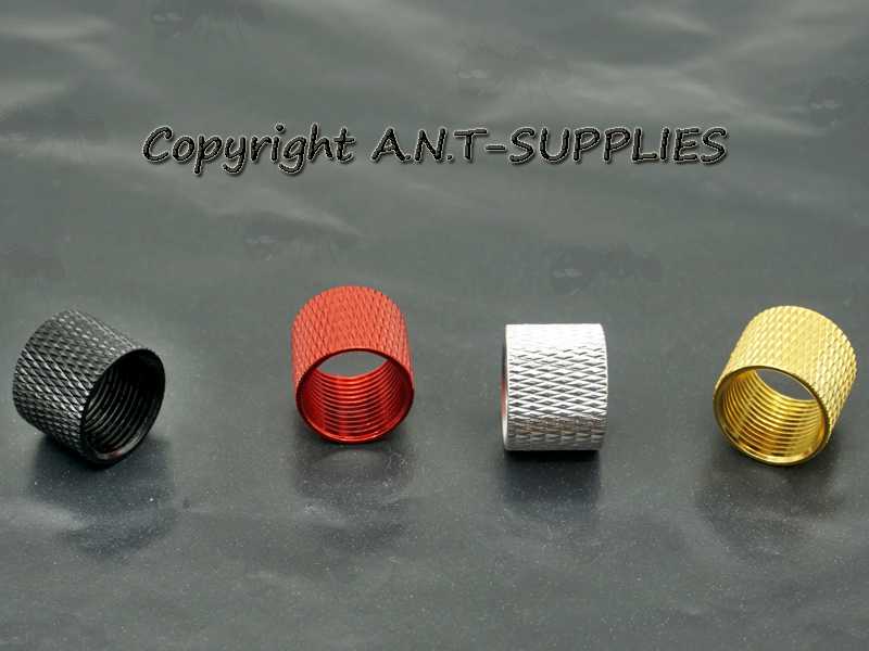 Black, Silver, Red and Gold Anodised Airsoft -14mm Counter Clockwise Thread Pistol Silencer Alloy Thread Guards