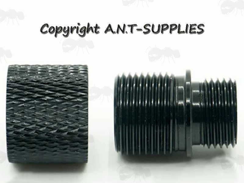 Airsoft Pistol to -14mm Counter Clockwise Thread Silencer Adapter and Thread Protector