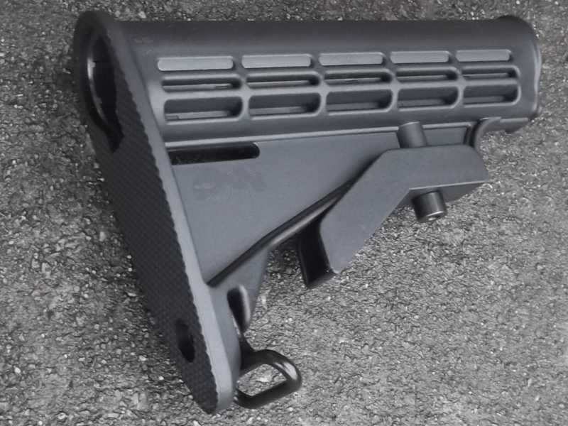 All Black AR-15 Six Position Collapsible Rifle Buttstock