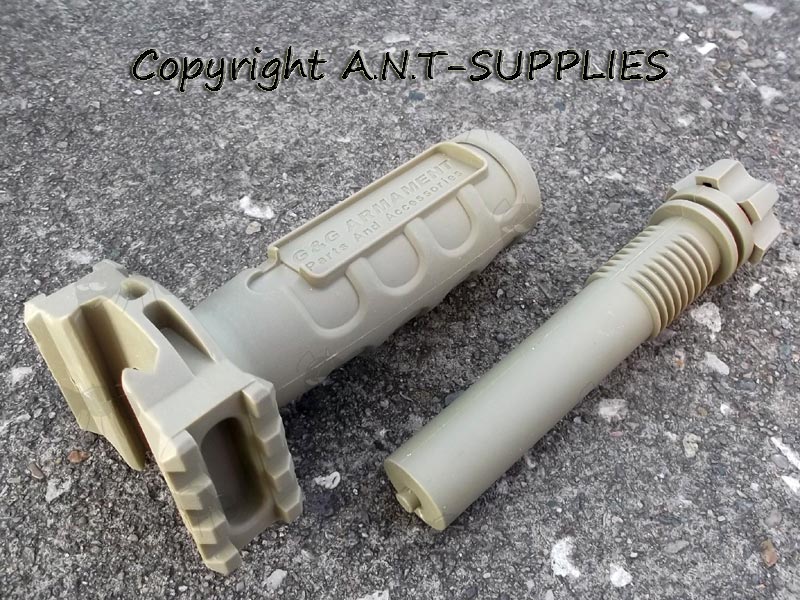 Dismantled G&G Armament Tan Coloured Vertical Grip with Side Rails