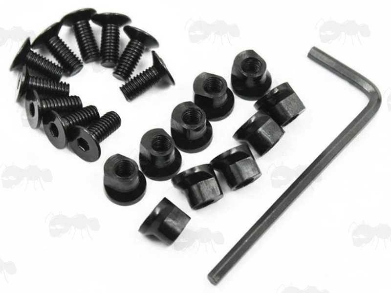 Set of Ten Steel KeyMod Rail Fitting Nuts and Bolts