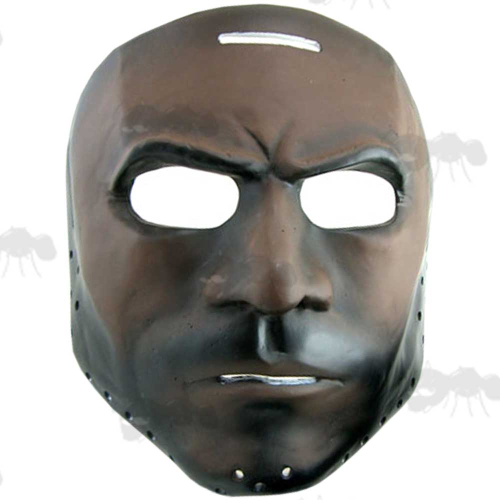 Bronze Coloured Fibreglass Man Face Airsoft Mask