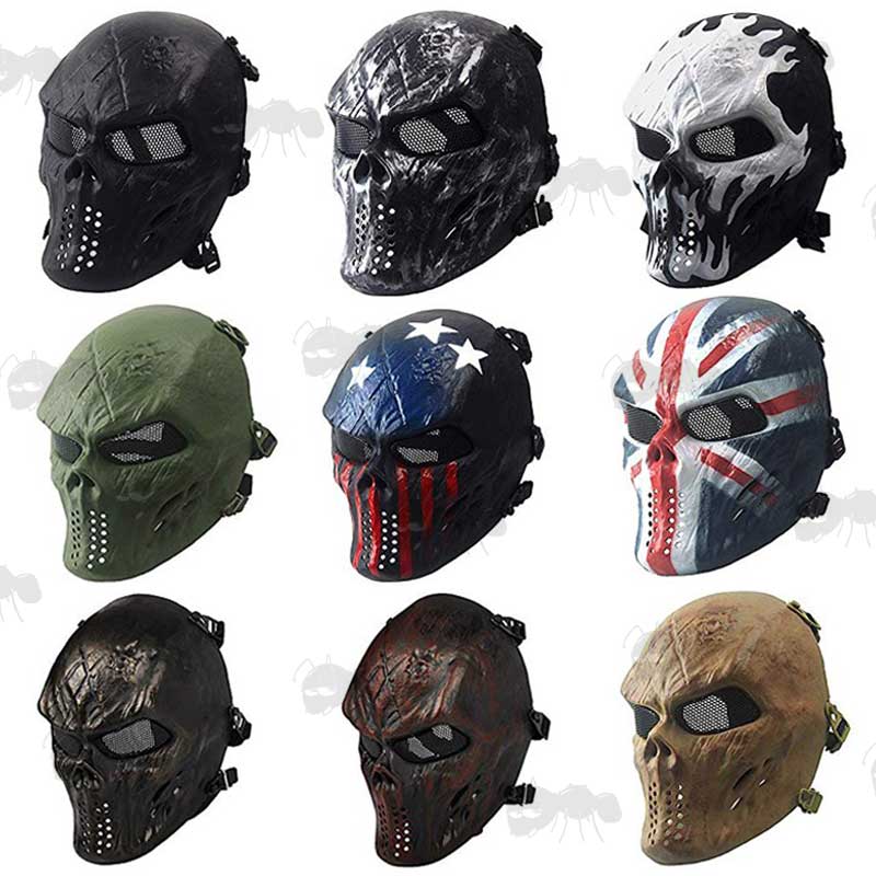 Range of Nine Warrior Airsoft Mask Designs