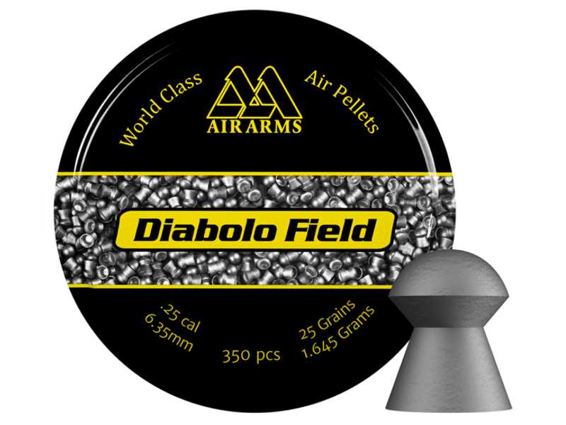 Tin of Air Arms .25 / 6.35mm Calibre Diabolo Field Airgun Pellets