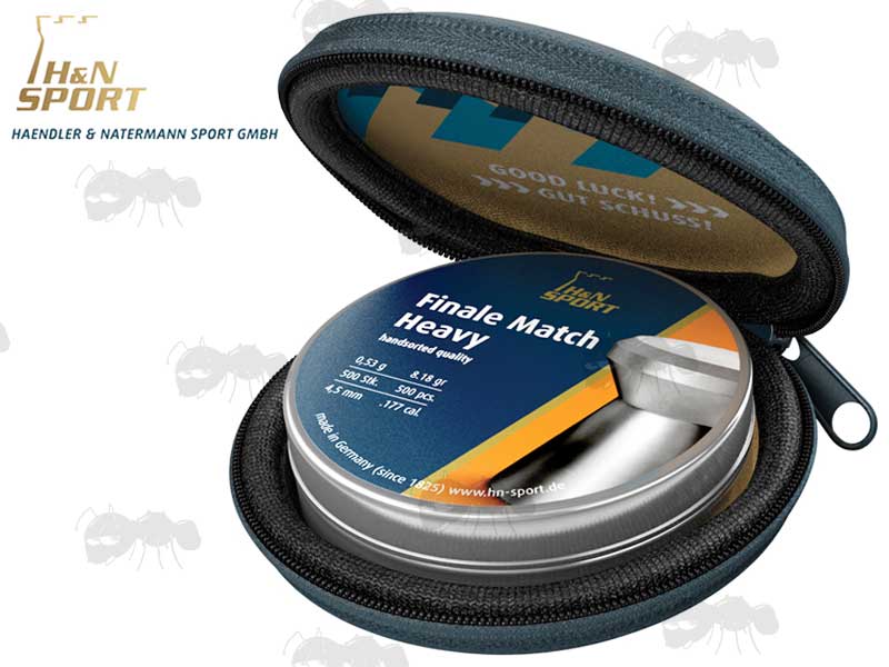 H&N Airgun Pellet Soft Tin Cover with Zip Fastener