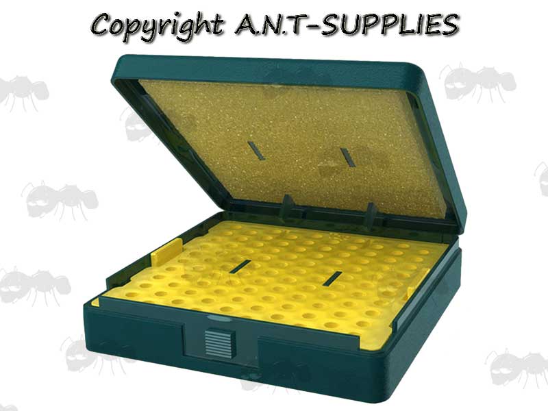 Blue H&N Match Airgun Pellet Box With Yellow Tray for .177 Pellets