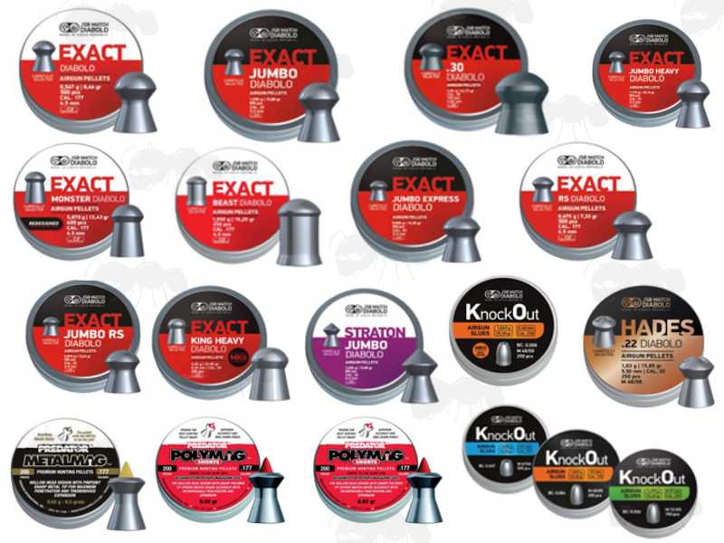 Range of Tins of JSB Airgun Pellets
