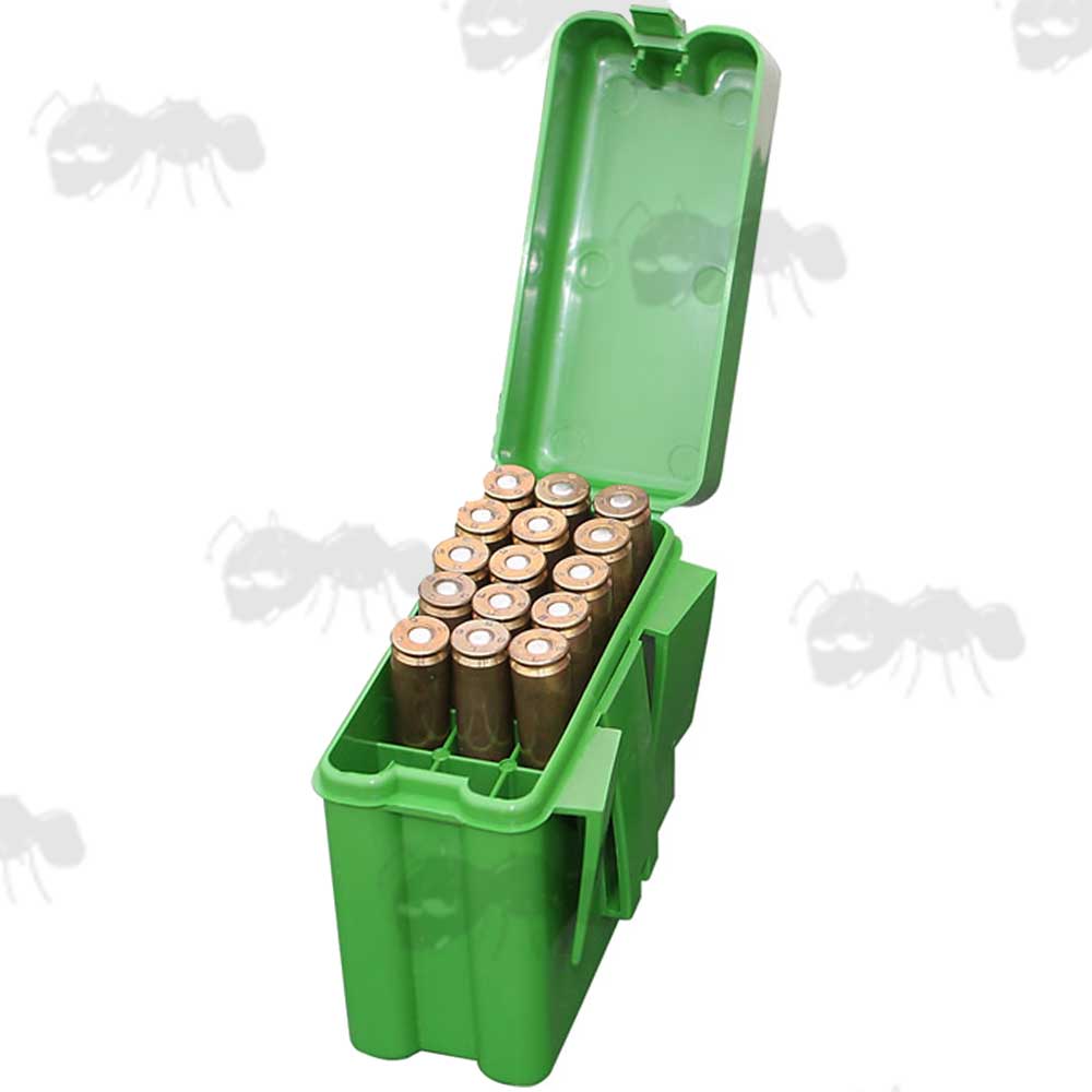 MTM RL-20 Belt Carrier Hard Green Plastic Ammo Box