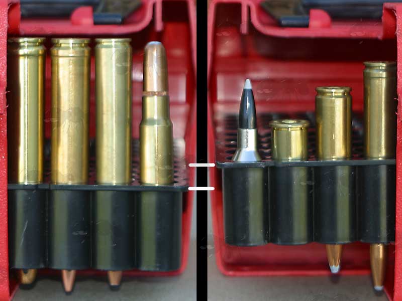 Adjustable Tray Height View Of The MTM Red Plastic Deluxe Ammo Box R-100