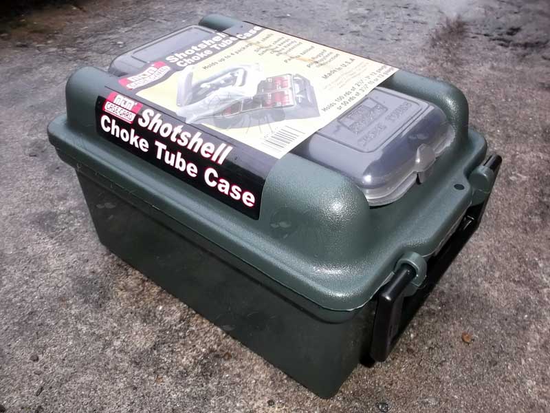 MTM Forest Green Plastic Shotgun Cartridge Box With Built In Choke Tube Case Holder