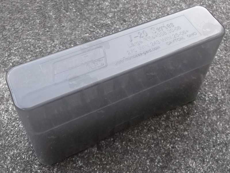 MTM J-20-L-41 Smokey Plastic Slip Top Ammo Box for 20 Rifle Rounds