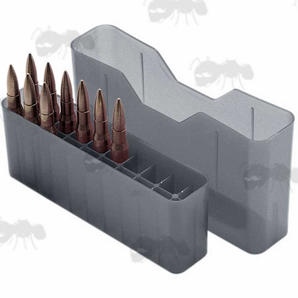 MTM J-20-L-41 Smokey Plastic Slip Top Ammo Box For 20 Rifle Rounds