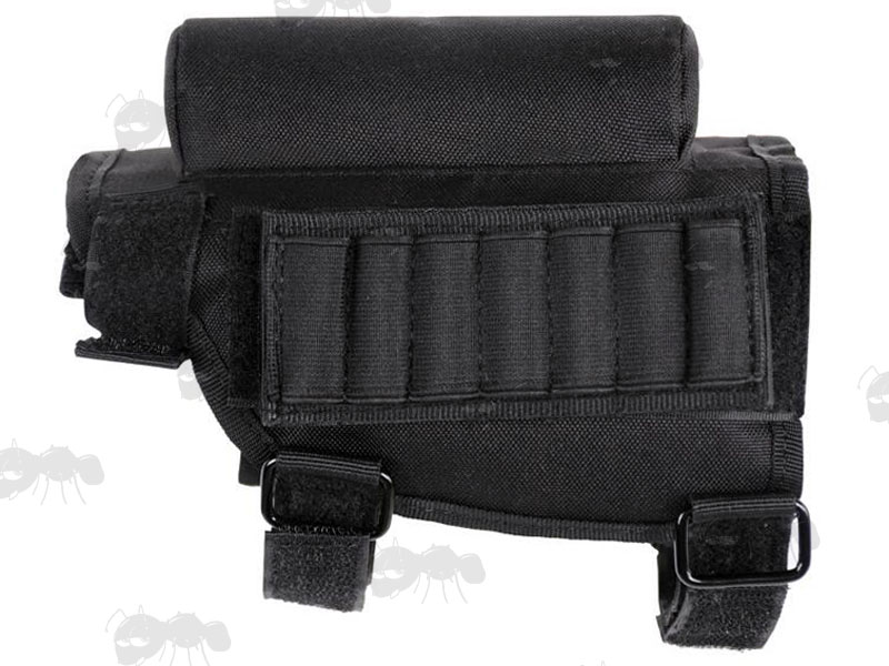 Side View Profile of the Black Rifle / Shotgun Cheek Rest Ammo Holder with Comb Raiser