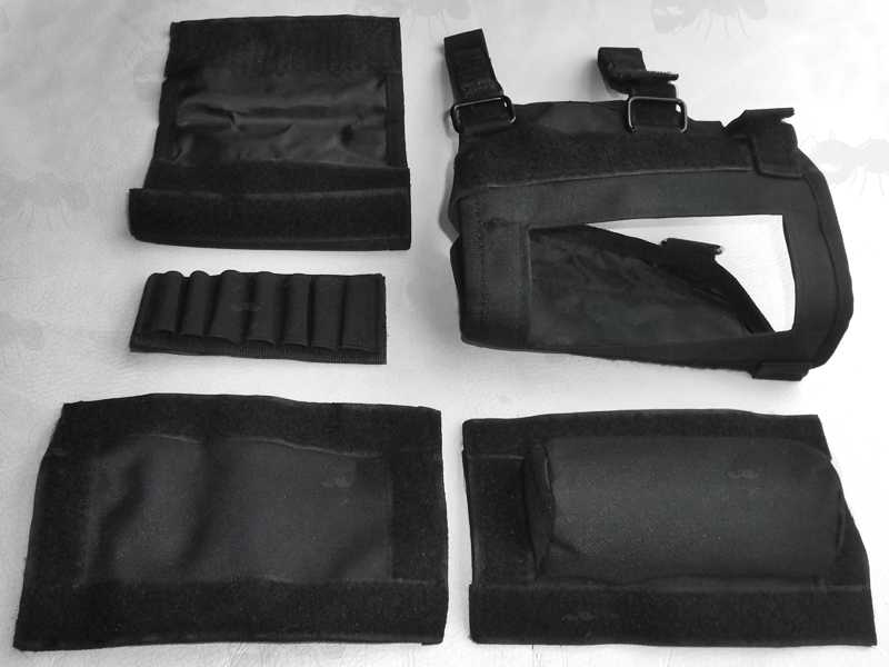 Take-Down View of The Black Rifle / Shotgun Cheek Rest Ammo Holder with Comb Raiser